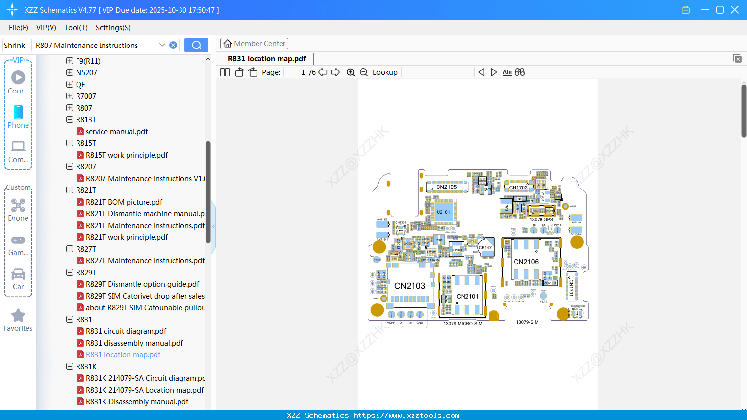 OPPO R831 Location Map